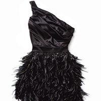 Maria Bianco Nero satin and feather dress