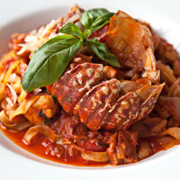 Fettuccine Lobster Amatriciana // Photography by Stuart Goldenberg
