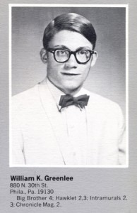 Philadelphia City Councilman Bill Greenlee in St. Joe's prep yearbook photos.