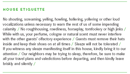 house_etiquette Apothecary Lounge House Etiquette