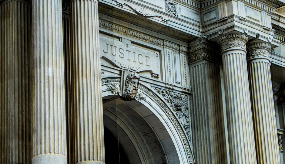 "Justice" engraved on Philadelphia's City Hall