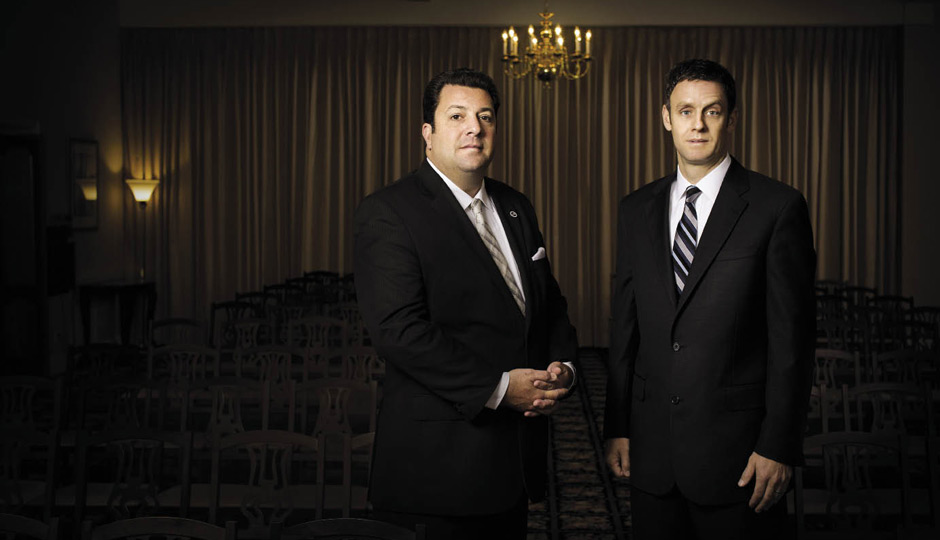 South Philly Funeral Directors Victor Baldi III, and Peter Jacovini. Photograph by Jauhien Sasnou