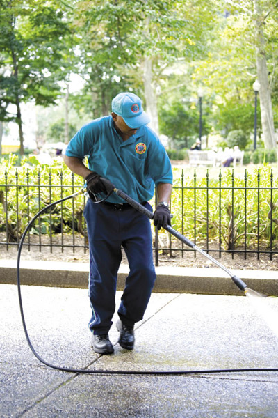 A Center City District worker