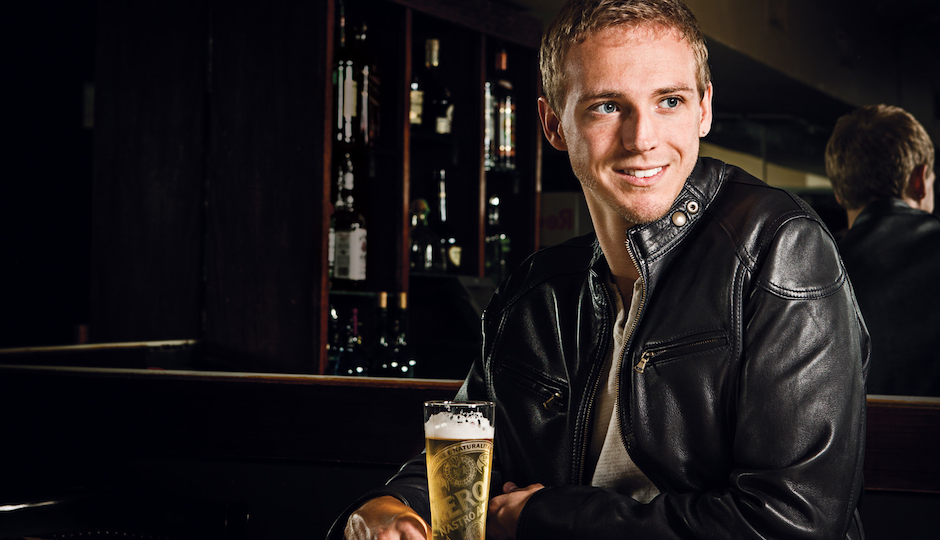 Josh having a beer at Tavern on Camac. Photo courtesy of Jared Castaldi.