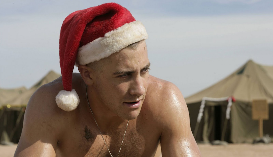 Jake Gyllenhaal makes sexy Santa in a scene from Jarhead.