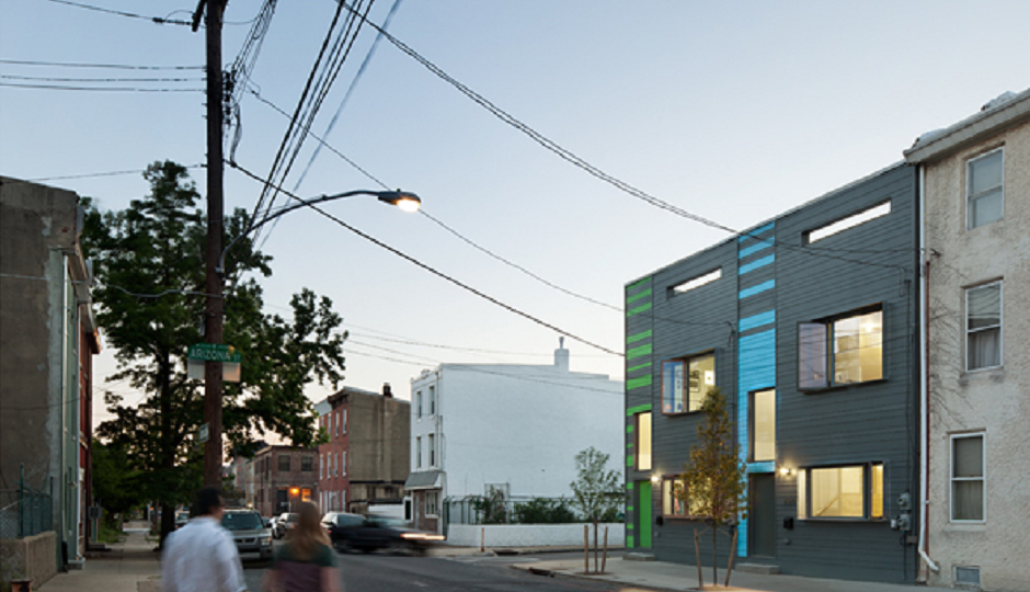 Side view of another building on Amber Street by Postgreen Homes. Photo credit: Postgreen Homes.
