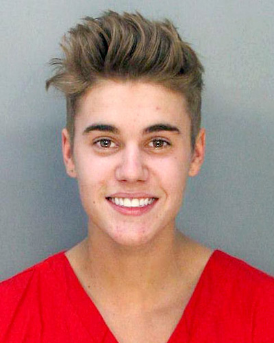 Bieber's mugshot
