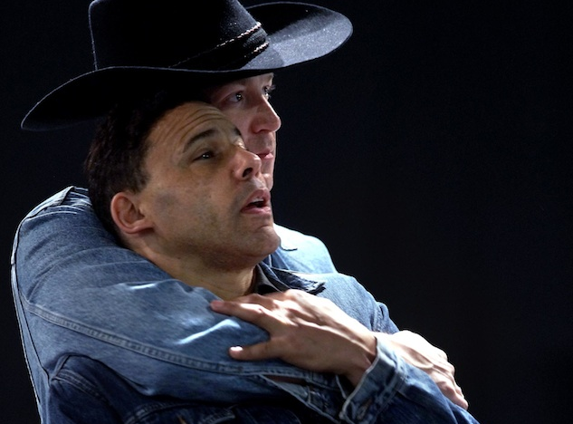 Tom Randle and Daniel Okulitch as Jack and Ennis in Madrid's opera version of Brokeback Mountain. 