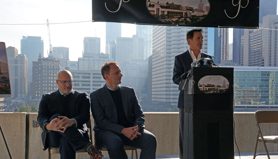 Tom Colicchio and Andrew Camellini with Bart Blatstein | Amanda Laura