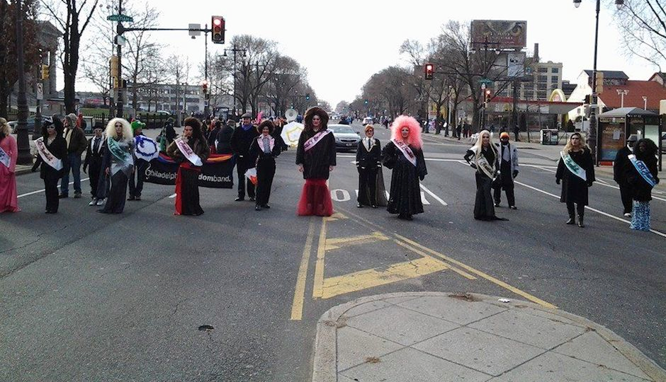 Miss Fancy Brigade pauses near Broad and Washington. Photo courtesy of Wang Newton.
