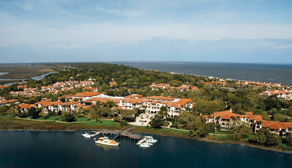 The Spanish Mediterranean buildings that make up the Cloister resort in Georgia