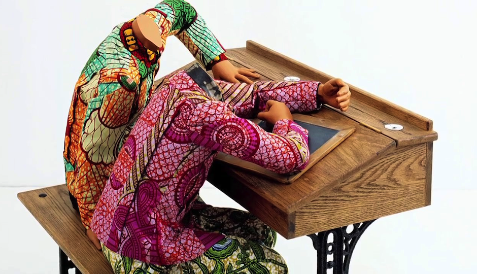 Piece from Yinka Shonibare's "Magic Ladders," now on display at the Barnes Foundation.