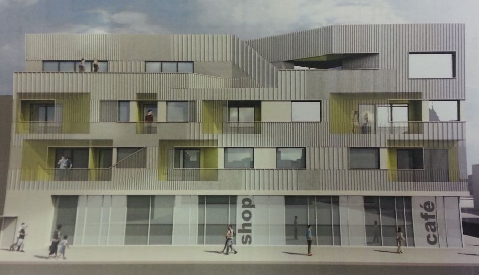 Rendering of the proposed 13th and South condo buildings, South Street view. Photo credit: Passyunk Post.