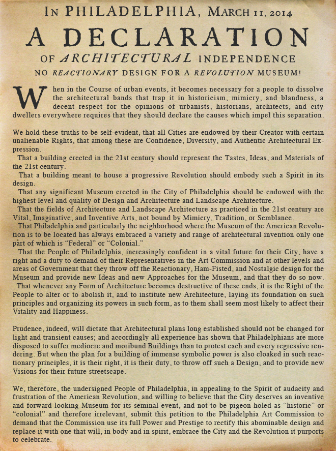 declaration of architectural independence