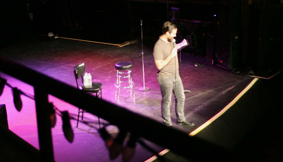 Delaney on stage at the Trocadero. 