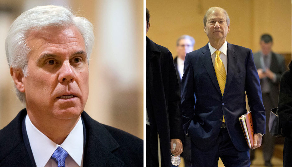 George Norcross (left) and Lewis Katz in court late last year. AP Photos | Matt Rourke