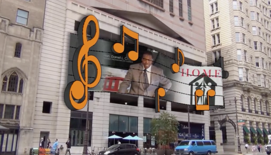 A rendering of a digital display on South Broad Street