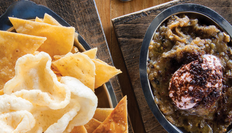 Chips with charred eggplant salsa | Photo by Courtney Apple