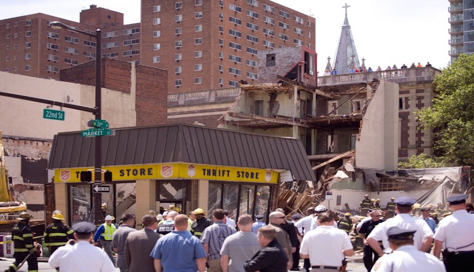 Photo by Bradley Maule from  June 5, 2013 collapse at 22nd and Market. 
