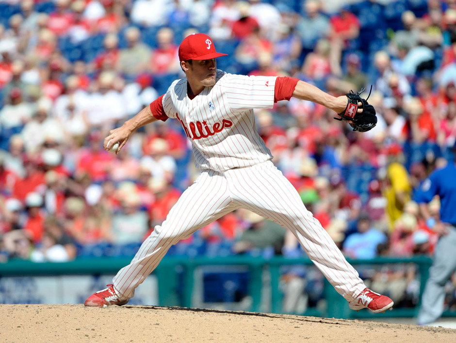 Jun 15, 2014; Philadelphia, PA, USA; Philadelphia Phillies relief pitcher Ken Giles (53) pitches in the ninth inning against the Chicago Cubs at Citizens Bank Park. The Cubs defeated the Phillies, 3-0. Photo | Eric Hartline-USA TODAY Sports