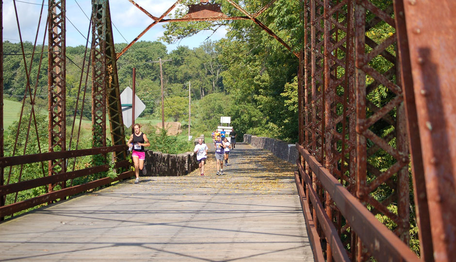 Bridge crossing at the Perk Up Half Marathon