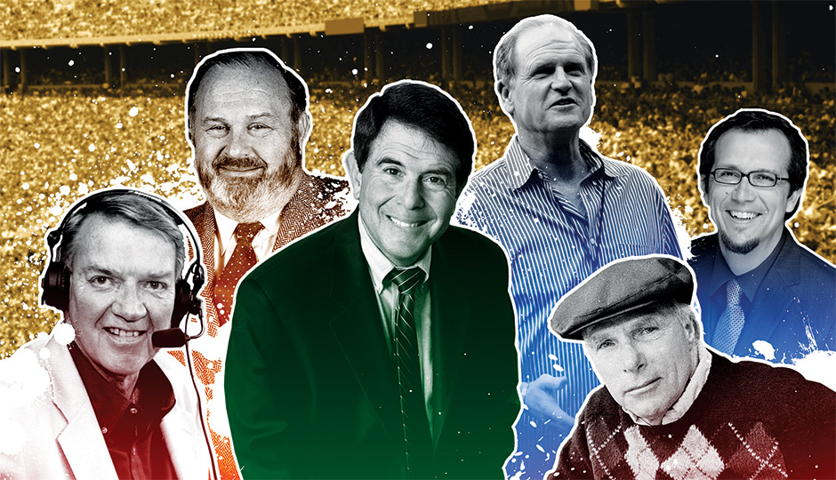 MASTERS OF THE MIC: From left, Kalas, Hart, Reese, Andersen, Ashburn and Franzke.