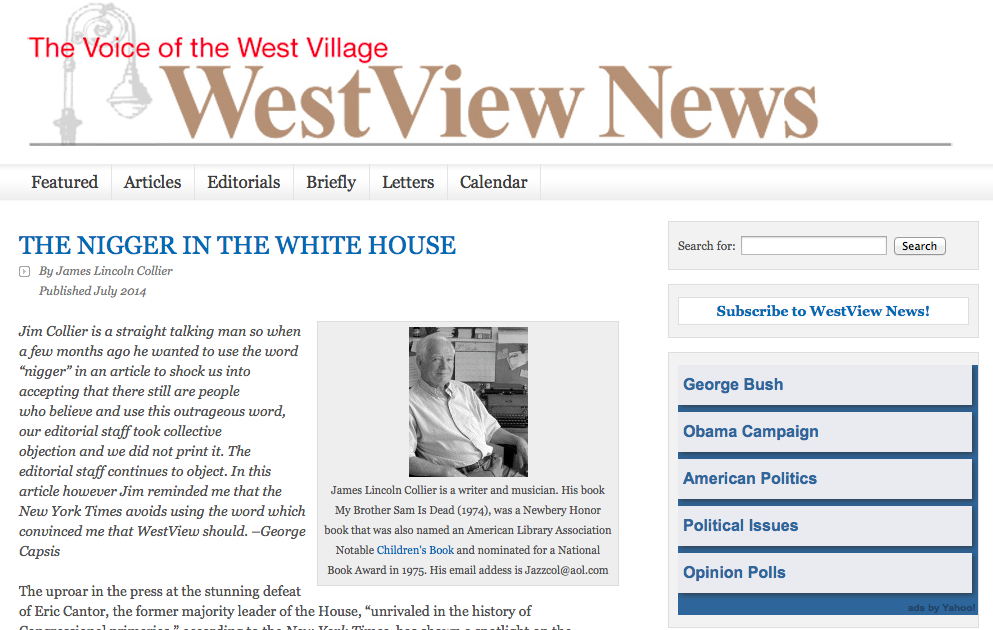 The headline, as it appeared on the newspaper's website.