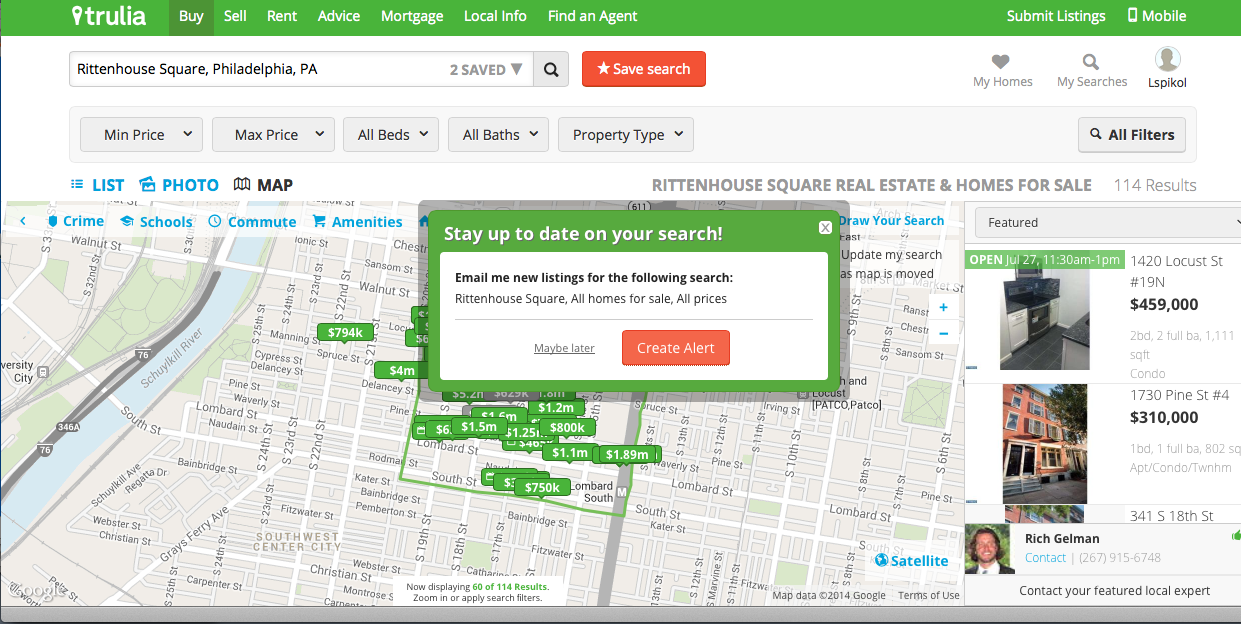 First search results from Trulia.com