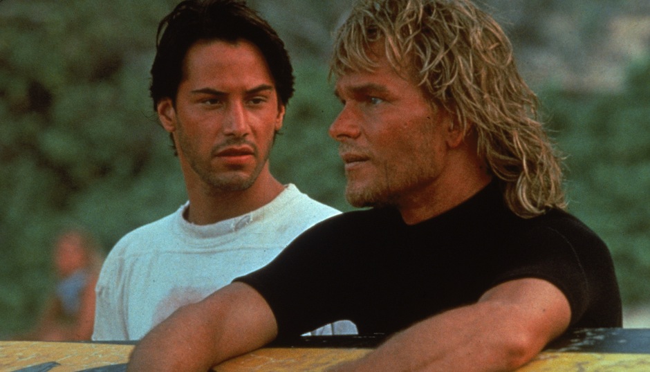 Keanu Reeves and Patrick Swayze, AKA Johnny Utah and Bodhi.