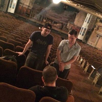 Interviewing Daniel and Bruno in the Forrest Theatre.
