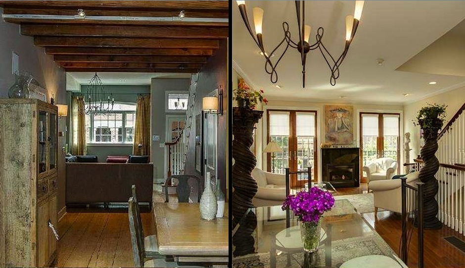 Left to right: Living rooms of 750 and 763 South 9th St.