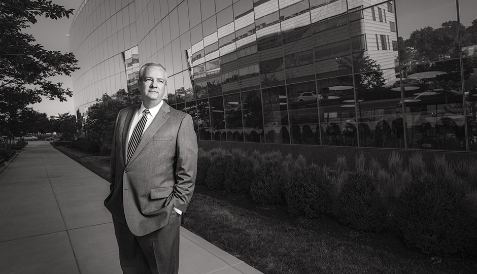 PIDC president John Grady at the Navy Yard, whose revival he's helped mastermind. Photograph by Colin Lenton