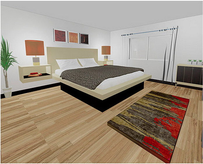 Four of the units feature master bedrooms that are 15'x15'. Rendering via FalconCondominiums.com