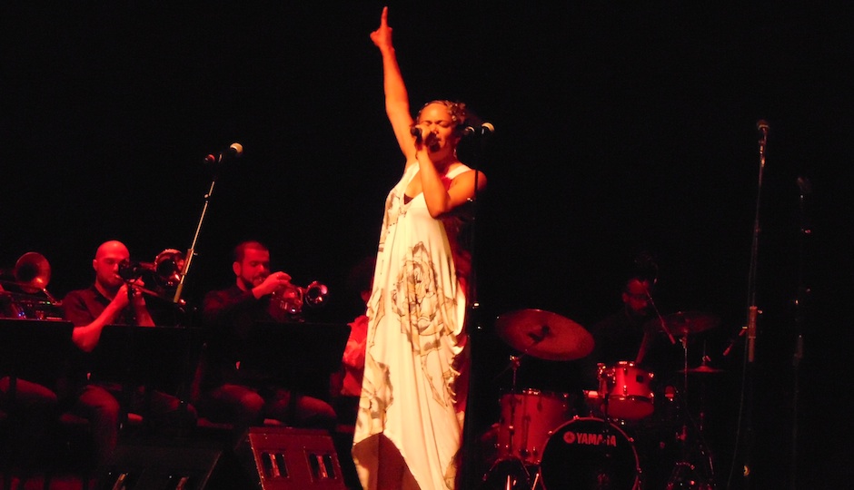 Ursula Rucker performing at the Kimmel Center.
