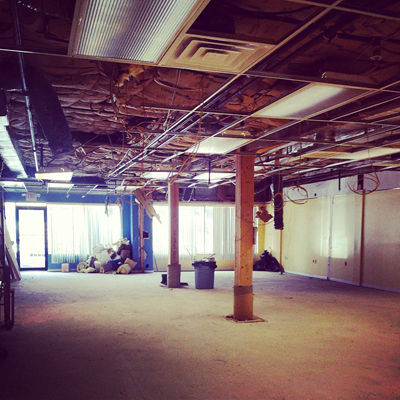 Priya Hot Yoga, currently undergoing construction.