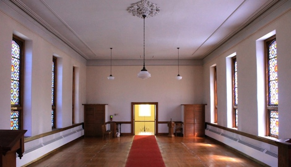 The interior of Gladwyne Methodist Church, soon to be converted to residential space.
