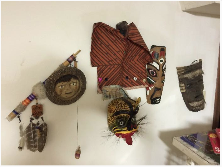 Some of the folk art for sale at the estate sale at 2412 Spruce Street.