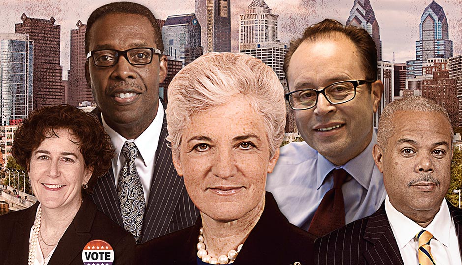 From left: Terry Gillen, Darrell Clarke, Lynne Abraham, Ken Trujillo, and Anthony Williams.
