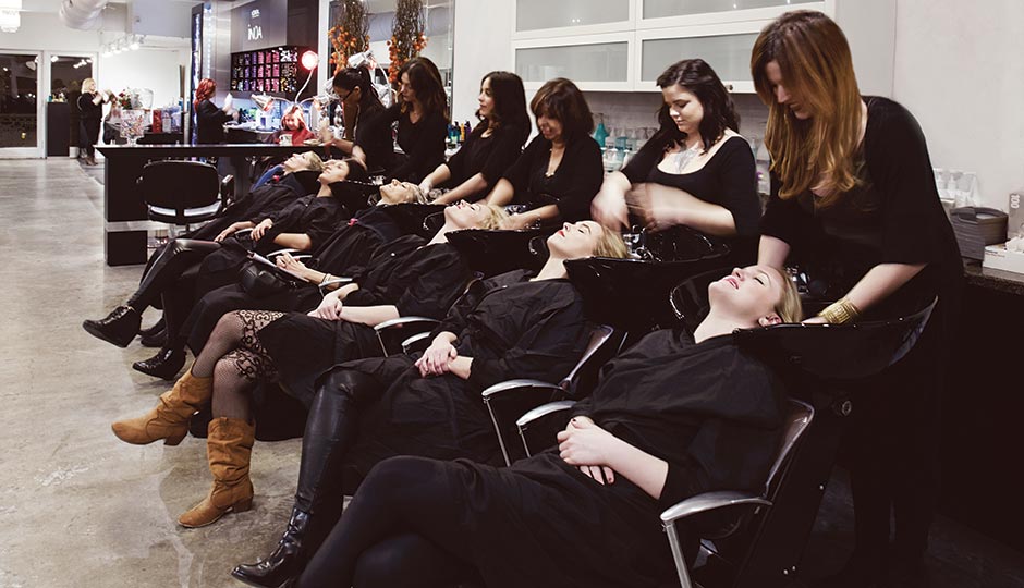 The stylists of Salon Vanity at work. Photograph by Joseph Balestra.