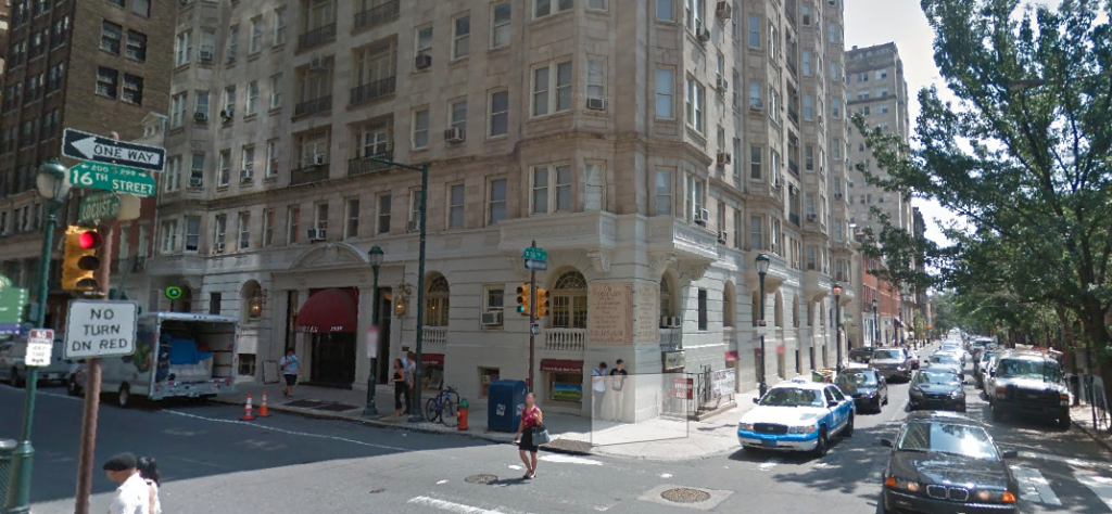 The Versailles at 1530 Locust Street, via Google Street View
