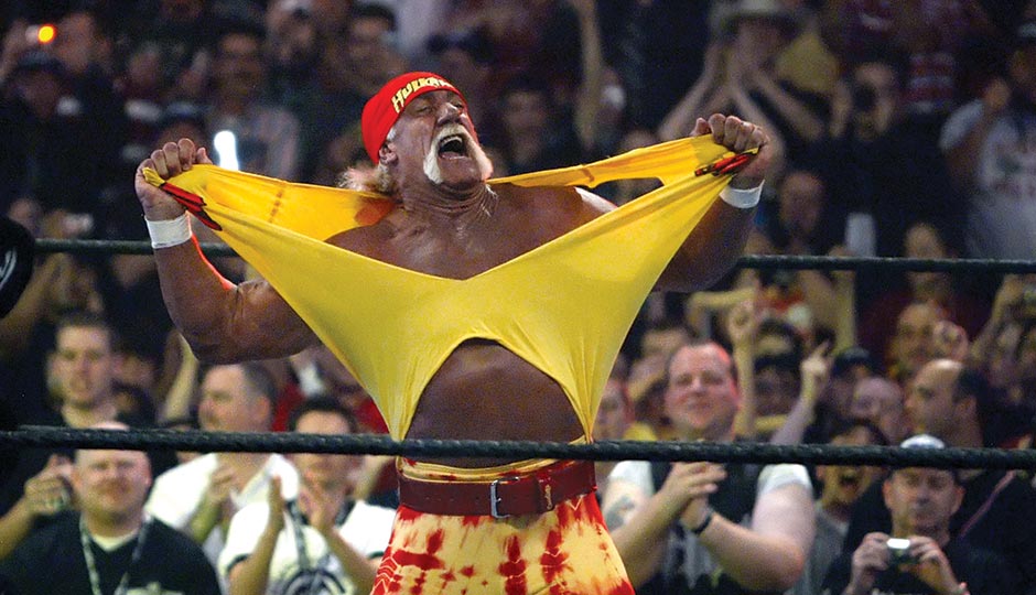 Wrestling superstar Hulk Hogan tears it off. Photo by Chris Carlson/Associated Press