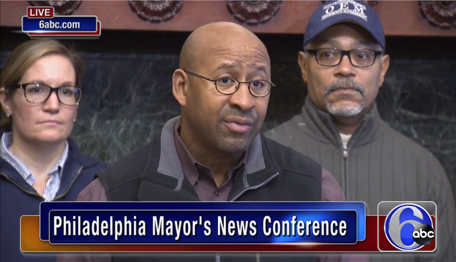 It might not have snowed all that much, but Mayor Nutter still wore his elected-official-in-extreme-weather uniform Tuesday.