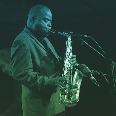 Jame's Browns saxophonist Maceo Parker plays TK on TK. 