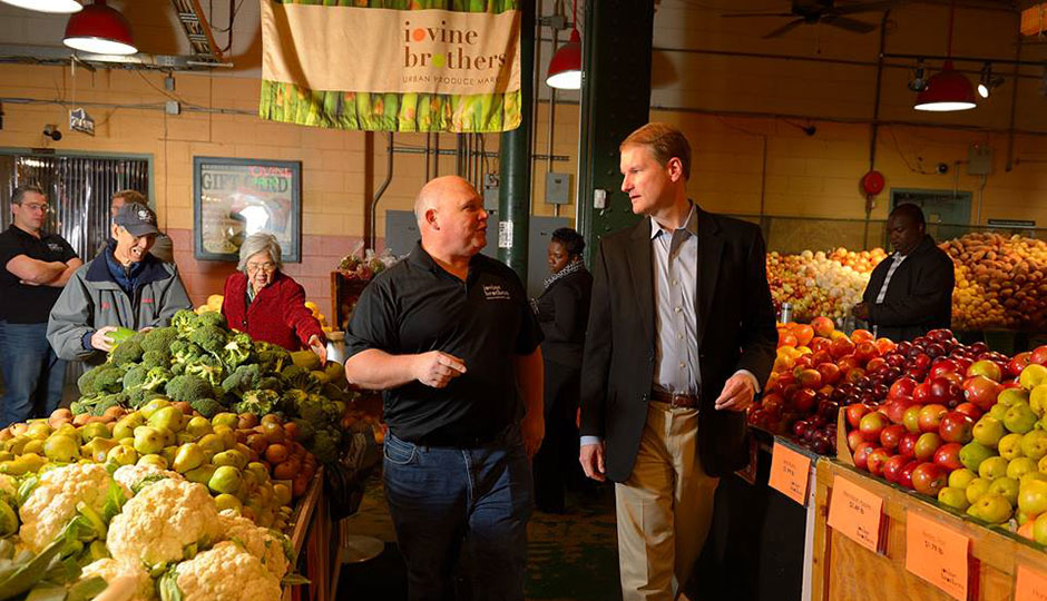 Paul Steinke (right) at Reading Terminal Market. Photo | Facebook