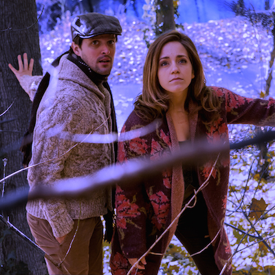 Pacek and co-star Rachel Camp as The Baker and The Baker's Wife in Theatre Horizon's Into the Woods.