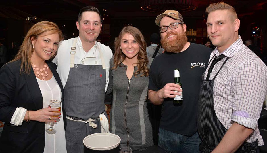 From left: Sandy Mullen, Open Table, Nick Elmi, Laurel, Stacey Lyons, GM at Ela, author/chef Jeremy Nolen, executive chef of Brauhaus Schmitz, Jason Cichonski, Ela and Gaslight.
