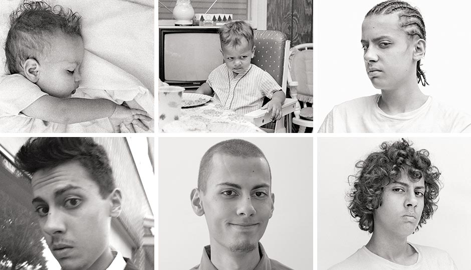 Clockwise from upper left: The author as an infant, at age 2, at 13, at 15, at 19, and at 24. Photographs by Christine Osinski