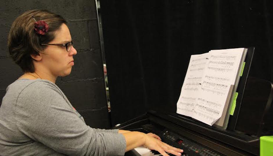Giachero at her piano.