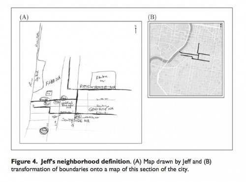 Mental map of a 29-year-old recently arrived white resident