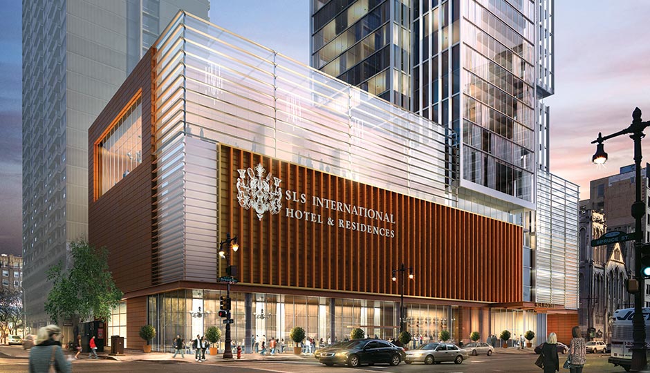A rendering of the proposed SLS Hotel.